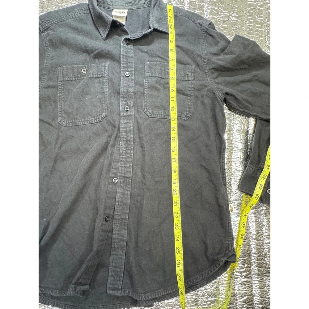 The North Face Mens Black Long Sleeve Flannel Button Down Shirt Large L
